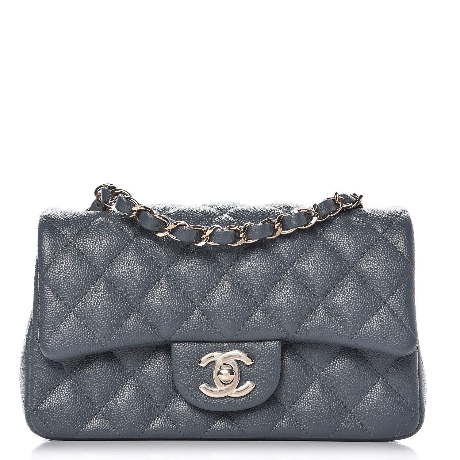 Chanel Caviar Quilted Mini Rectangular Flap Dark Grey 1 of 8
