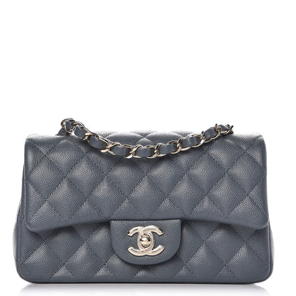 Chanel Caviar Quilted Mini Rectangular Flap Dark Grey 1 of 8