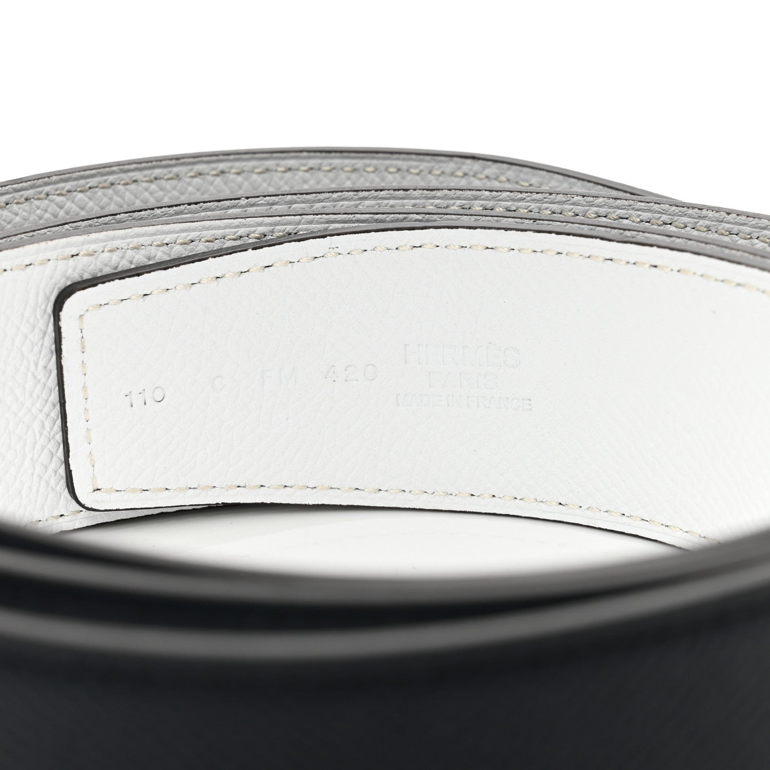 Hermes Epsom 32mm Belt Strap 110 44 Bleu Obscur White 3 of 4