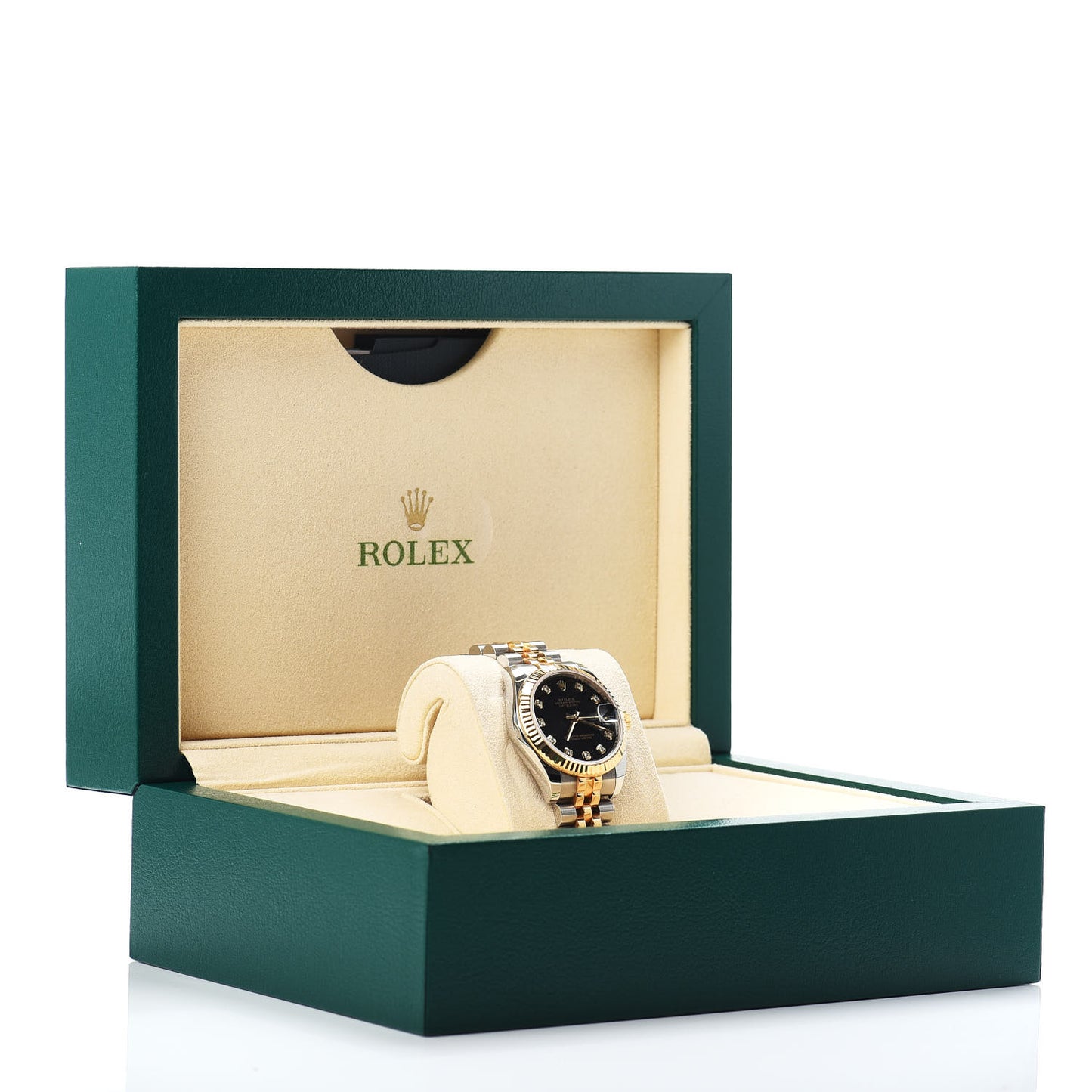 Stainless Steel 18K Yellow Gold Diamond 31mm Oyster Perpetual Datejust Watch Black 178273