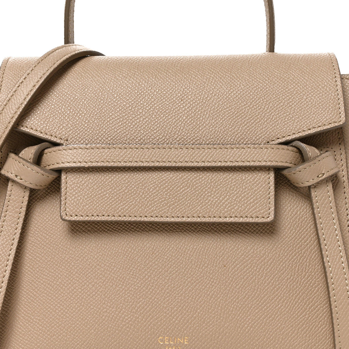 Grained Calfskin Nano Belt Bag Light Taupe