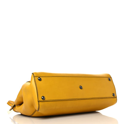 Fendi Vitello Zucca Large Peekaboo Iconic Satchel Yellow Tobacco 4 of 8