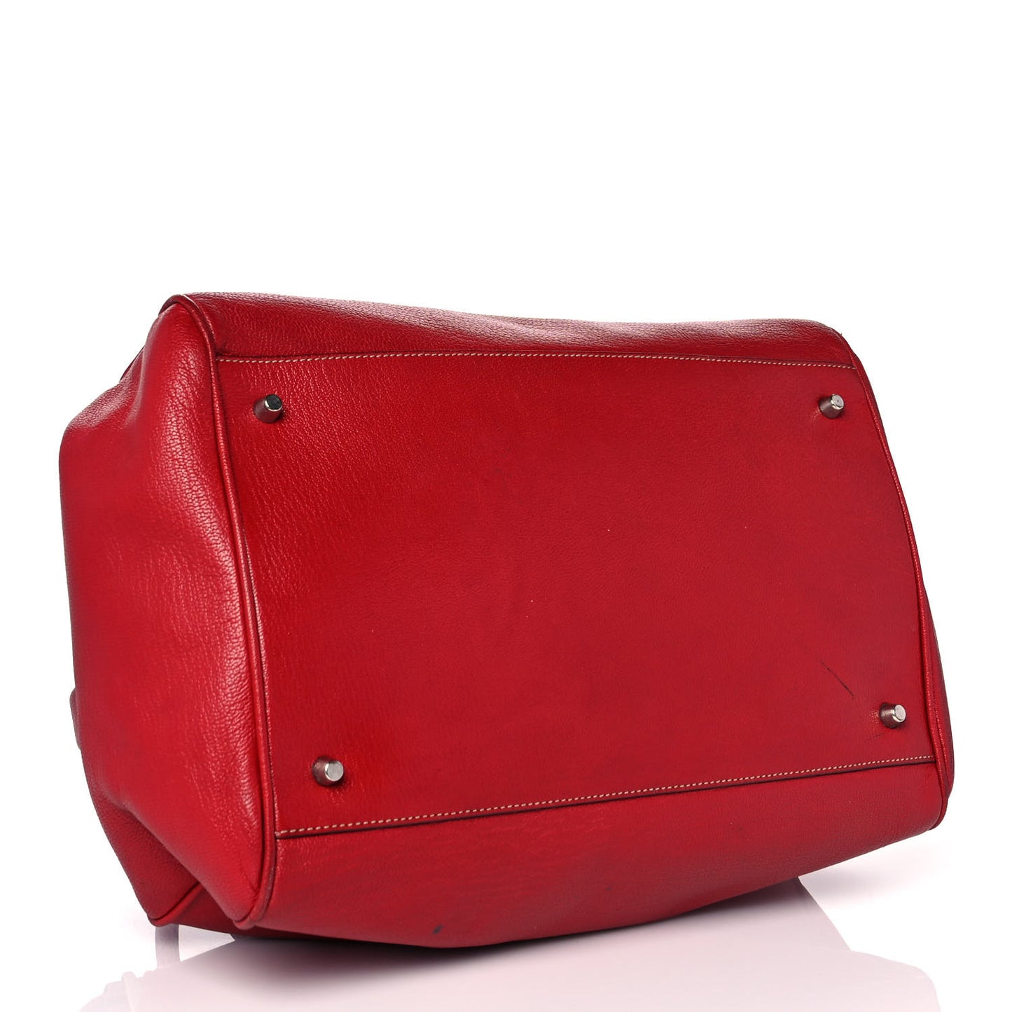 Goatskin Cerniera Doctor Bag Rubino