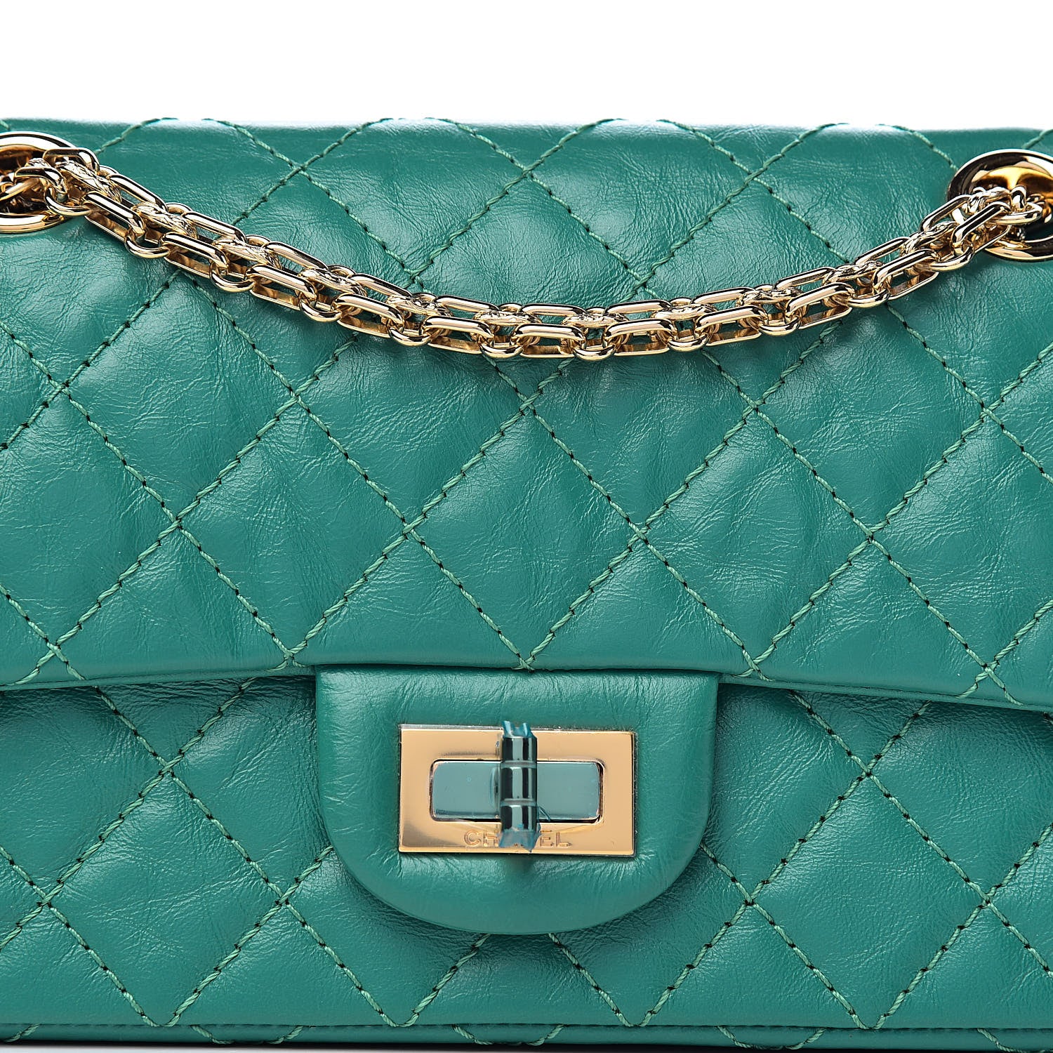 Chanel Aged Calfskin Quilted 2.55 Reissue Mini Flap Green 10 of 11