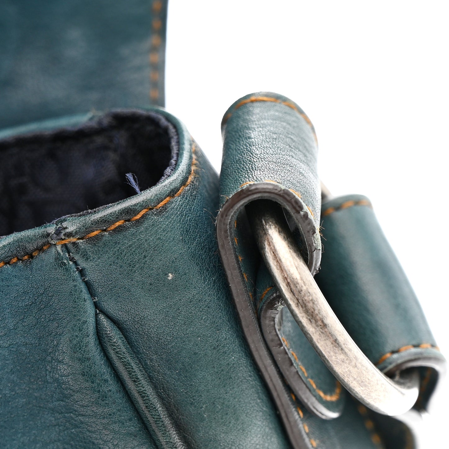 Calfskin Medium Gaucho Double Saddle Bag Dark Blue