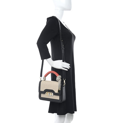 Marc Jacobs Canvas Calfskin The J Link Twist Shoulder Bag Brown Rice 2 of 10