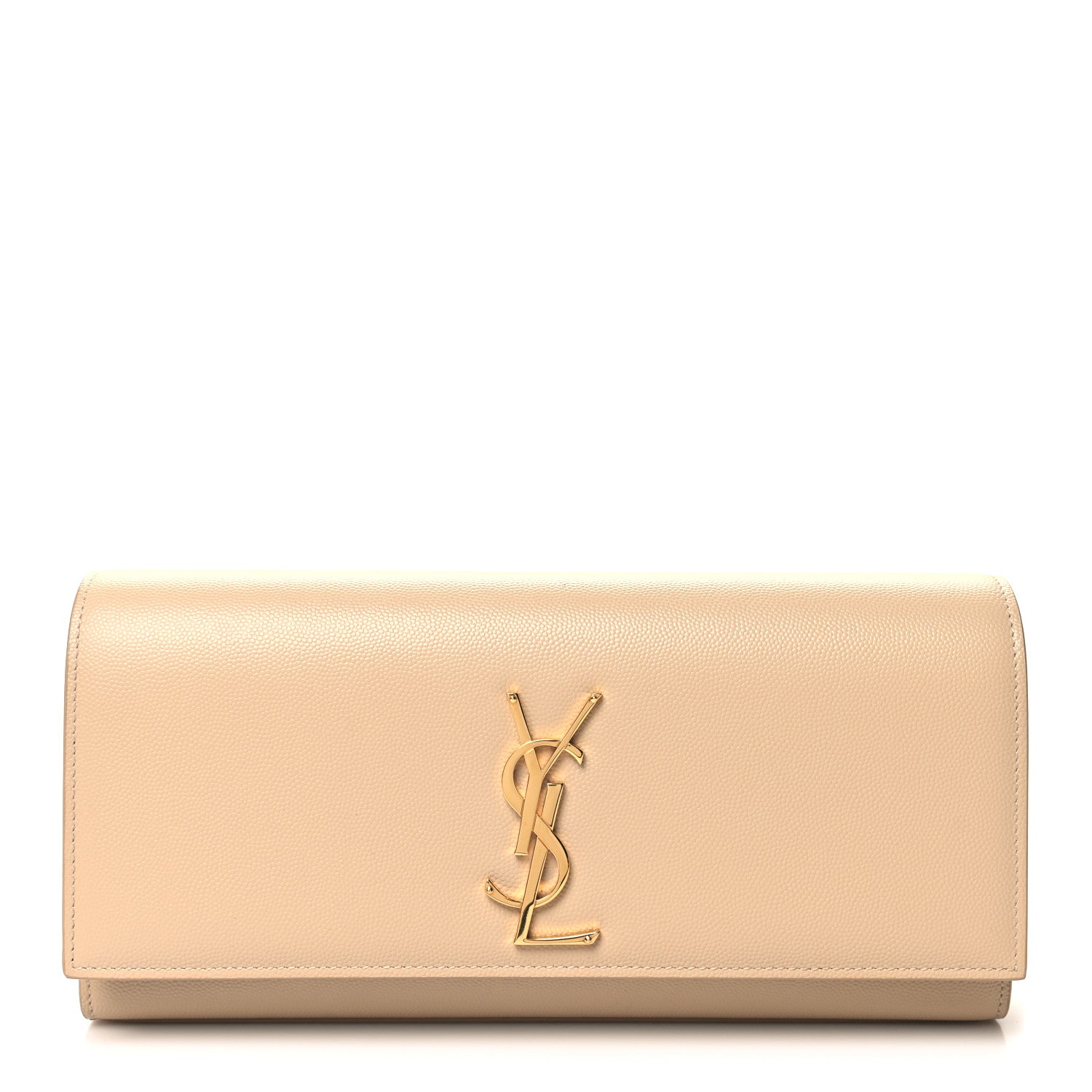 Saint Laurent Grain De Poudre Classic Monogram Cassandre Clutch Nude Powder 1 of 9