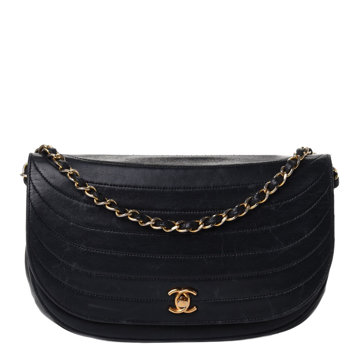Chanel Lambskin Ribbon Stitched Small Single Flap Black 1 of 4