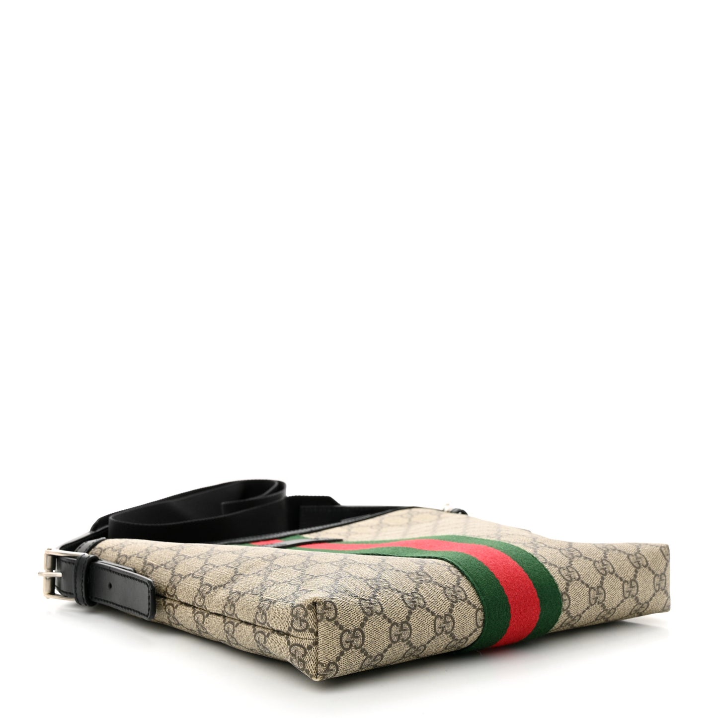 GG Supreme Monogram Web Messenger Bag Black