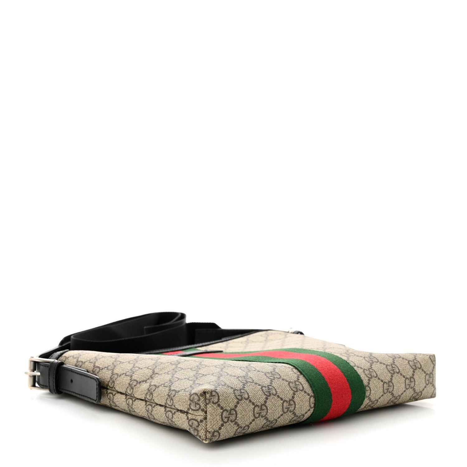 Gucci GG Supreme Monogram Web Messenger Bag Black 4 of 15
