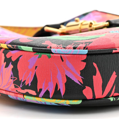 Gucci X KEN SCOTT New Shangai Calfskin Jenny Floral Print Small Jackie 1961 Hobo Black Pink 10 of 10