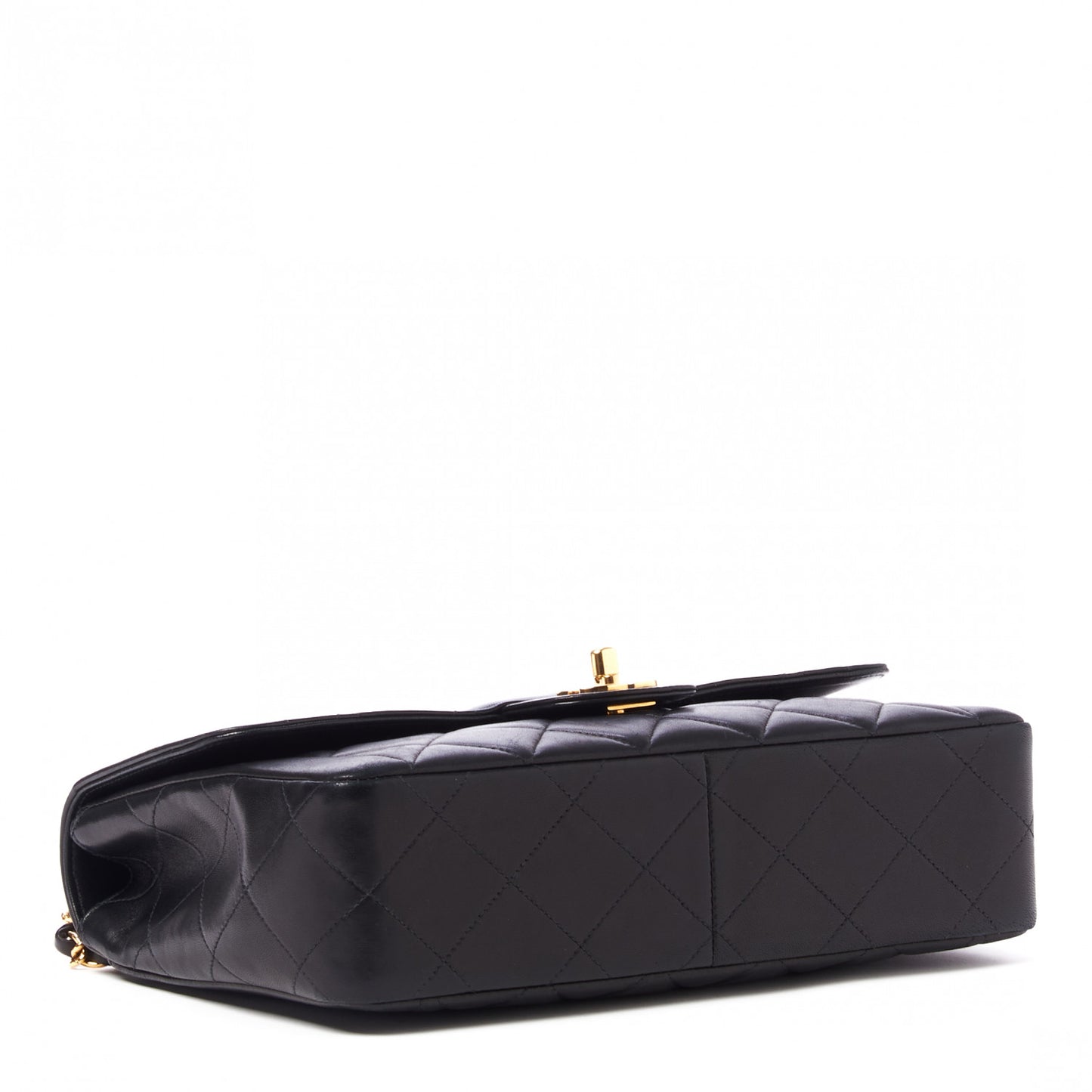 Lambskin Quilted Medium Single Flap Black