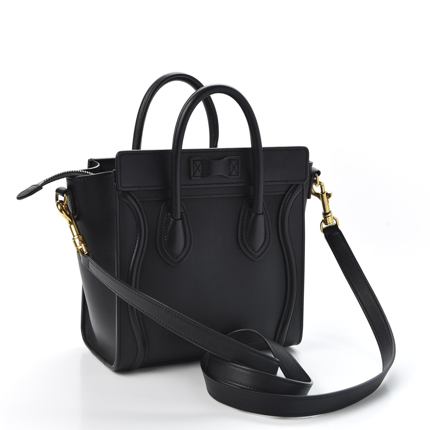 Celine Smooth Calfskin Nano Luggage Black 2 of 9