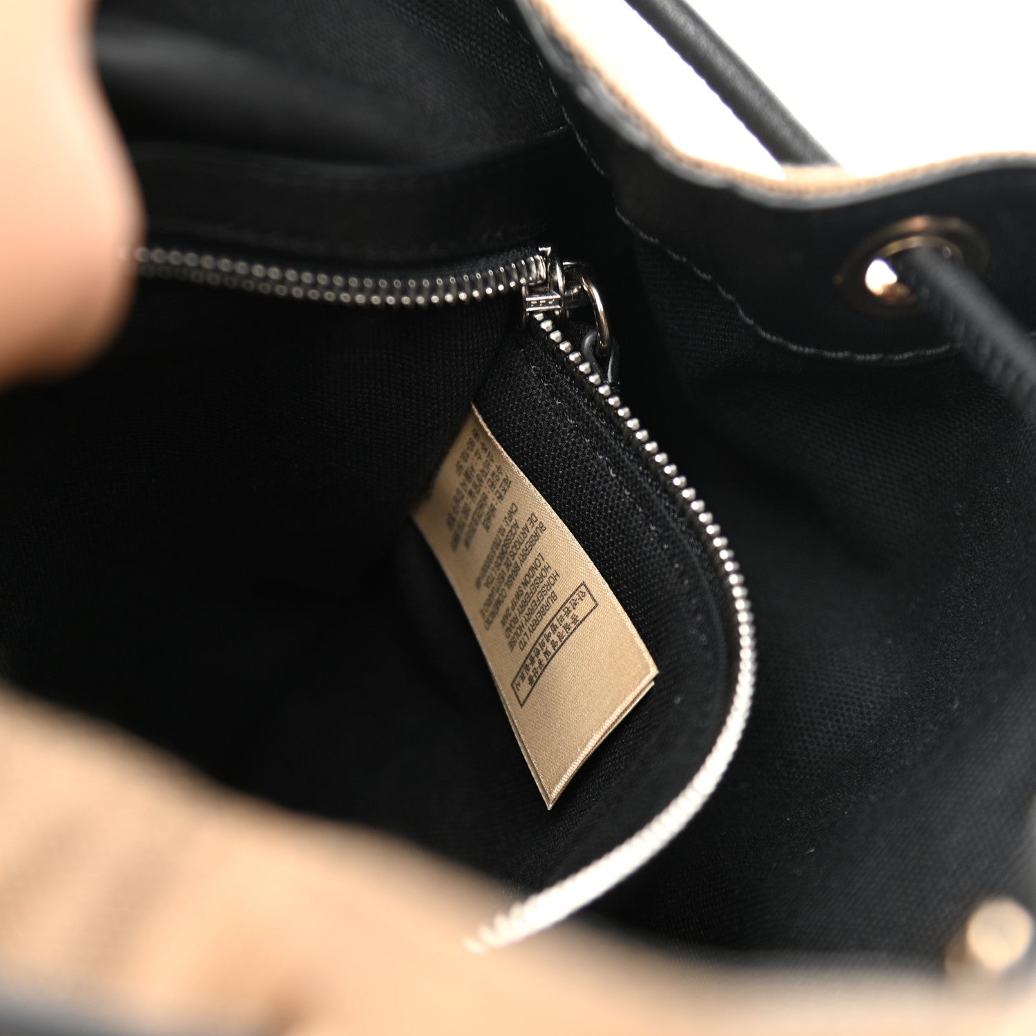 Burberry Canvas Mega Check Medium Rucksack Backpack Black 7 of 11