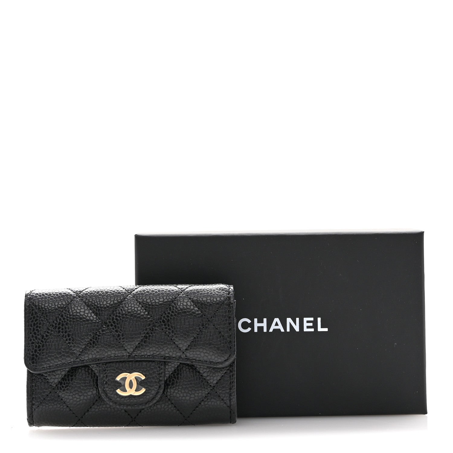 Chanel Caviar Quilted Flap Card Holder Wallet Black 9 of 9
