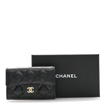 Chanel Caviar Quilted Flap Card Holder Wallet Black 9 of 9