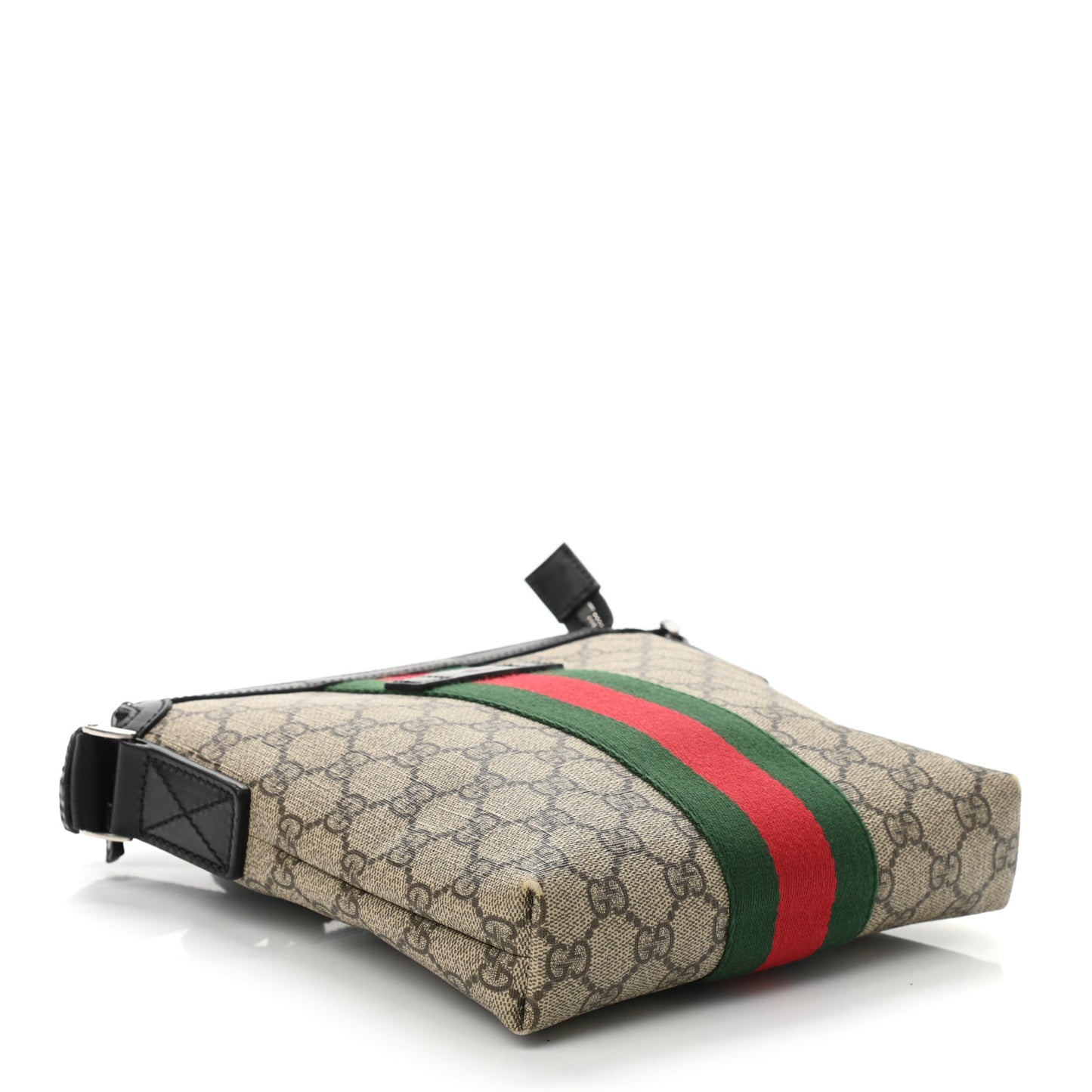 GG Supreme Monogram Web Messenger Bag Black