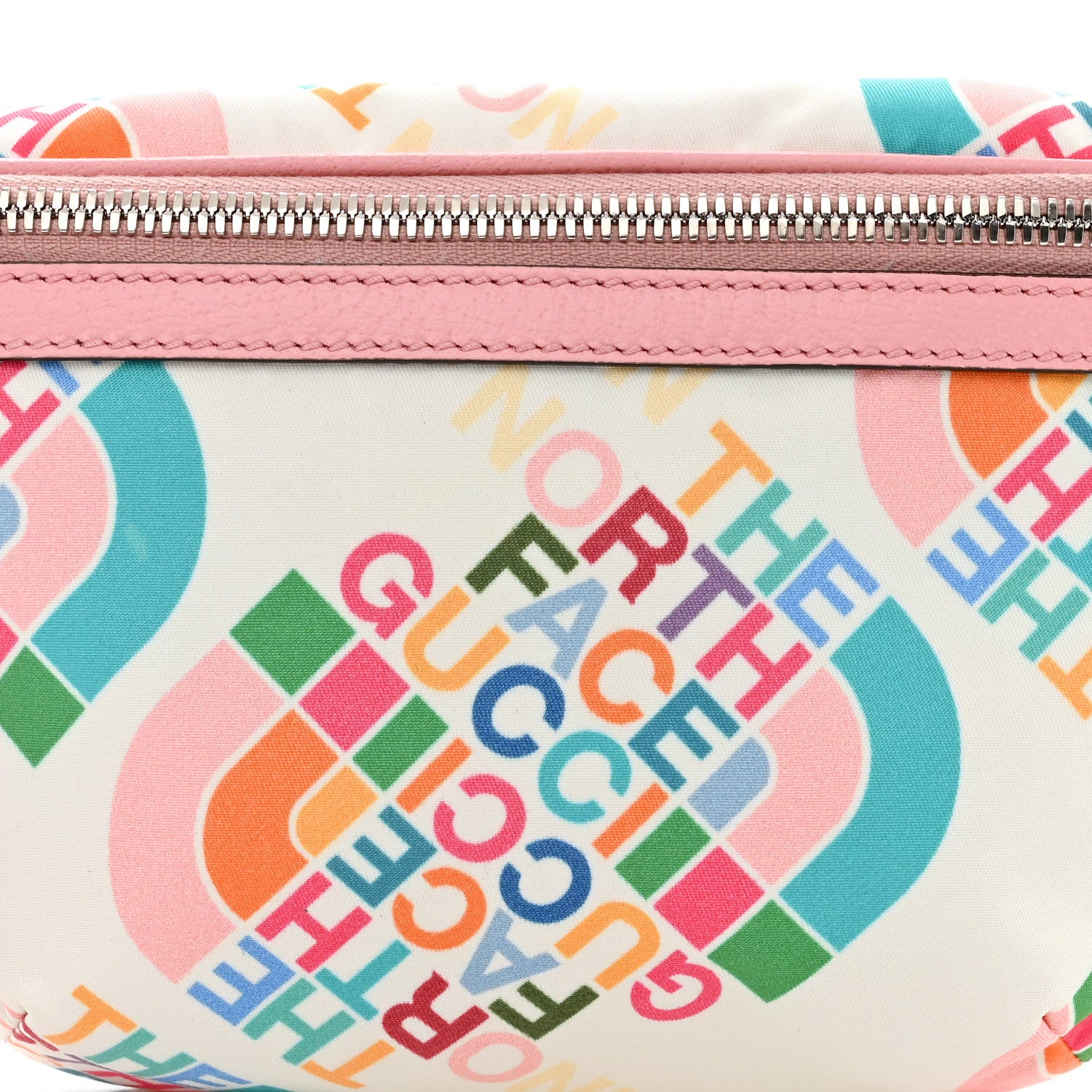 Gucci X THE NORTH FACE Econyl Nylon Arleq Belt Bag Ivory Turquoise Wild Rose 9 of 13