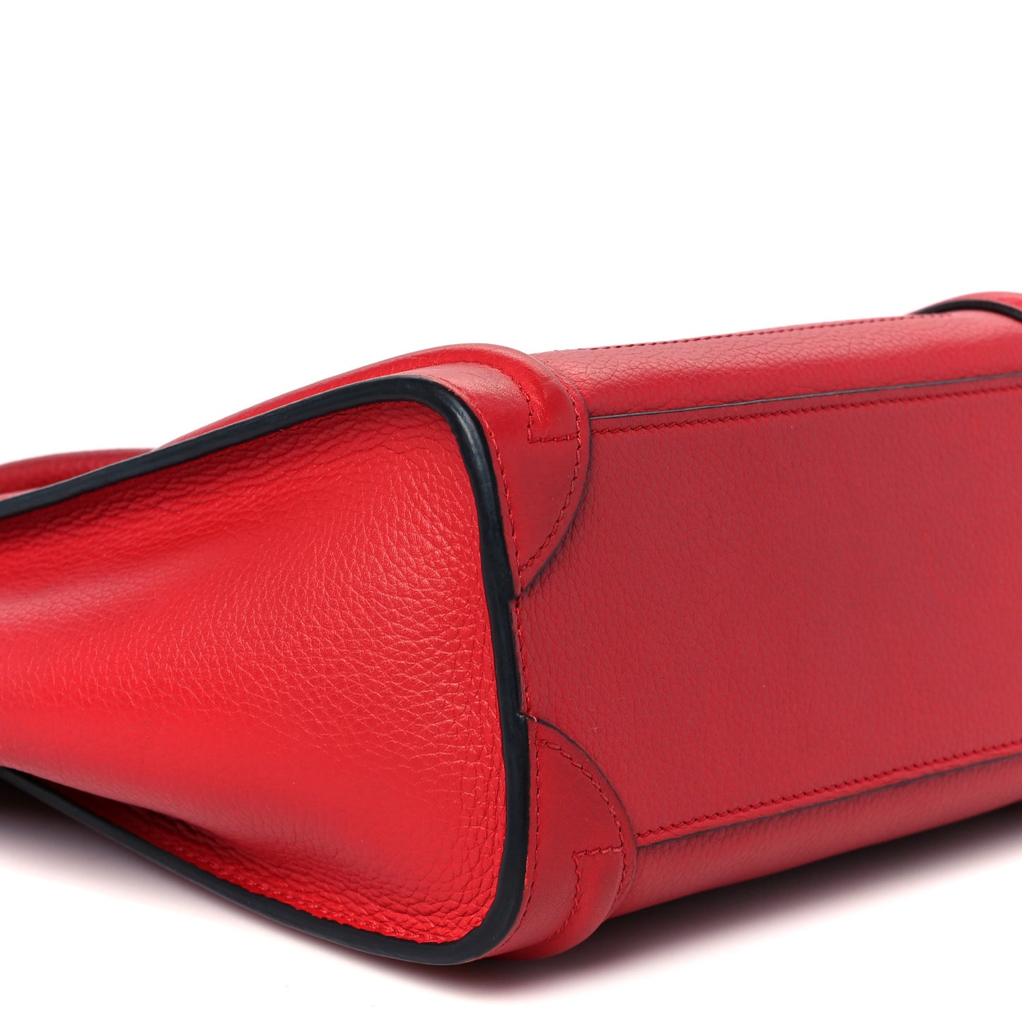 Drummed Calfskin Nano Luggage Vermillion