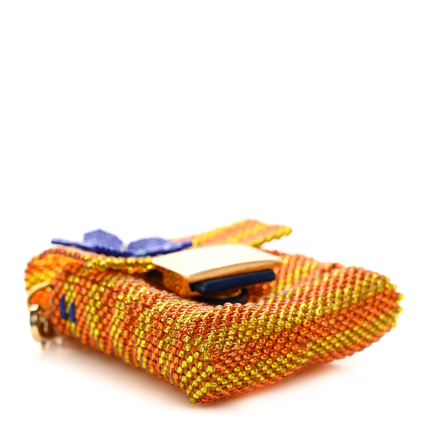 Fendi Glass Vitello King Beaded Mini Pico Baguette Charm Multicolor 4 of 10