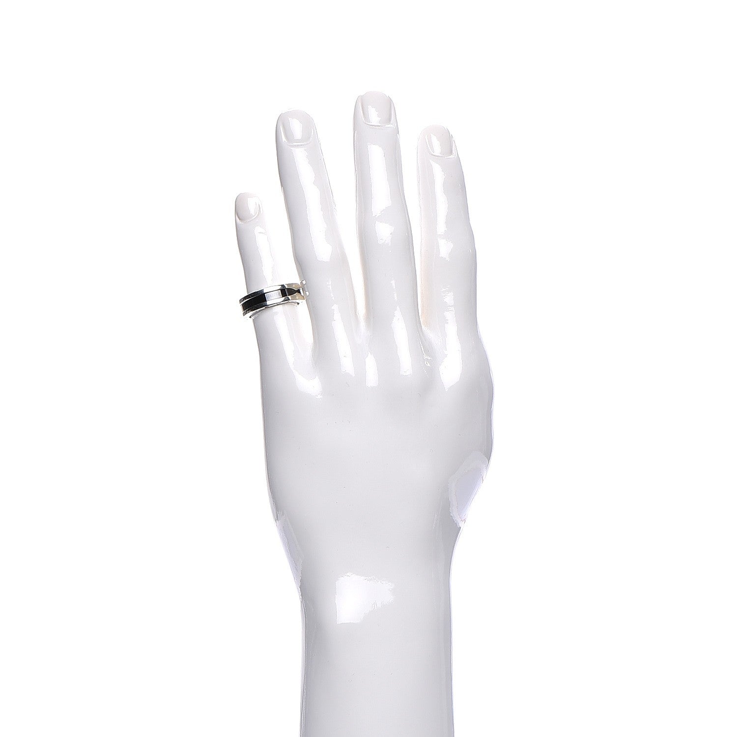 Bulgari Sterling Silver Ceramic Save The Children One-Band Ring 58 8.25 2 of 5