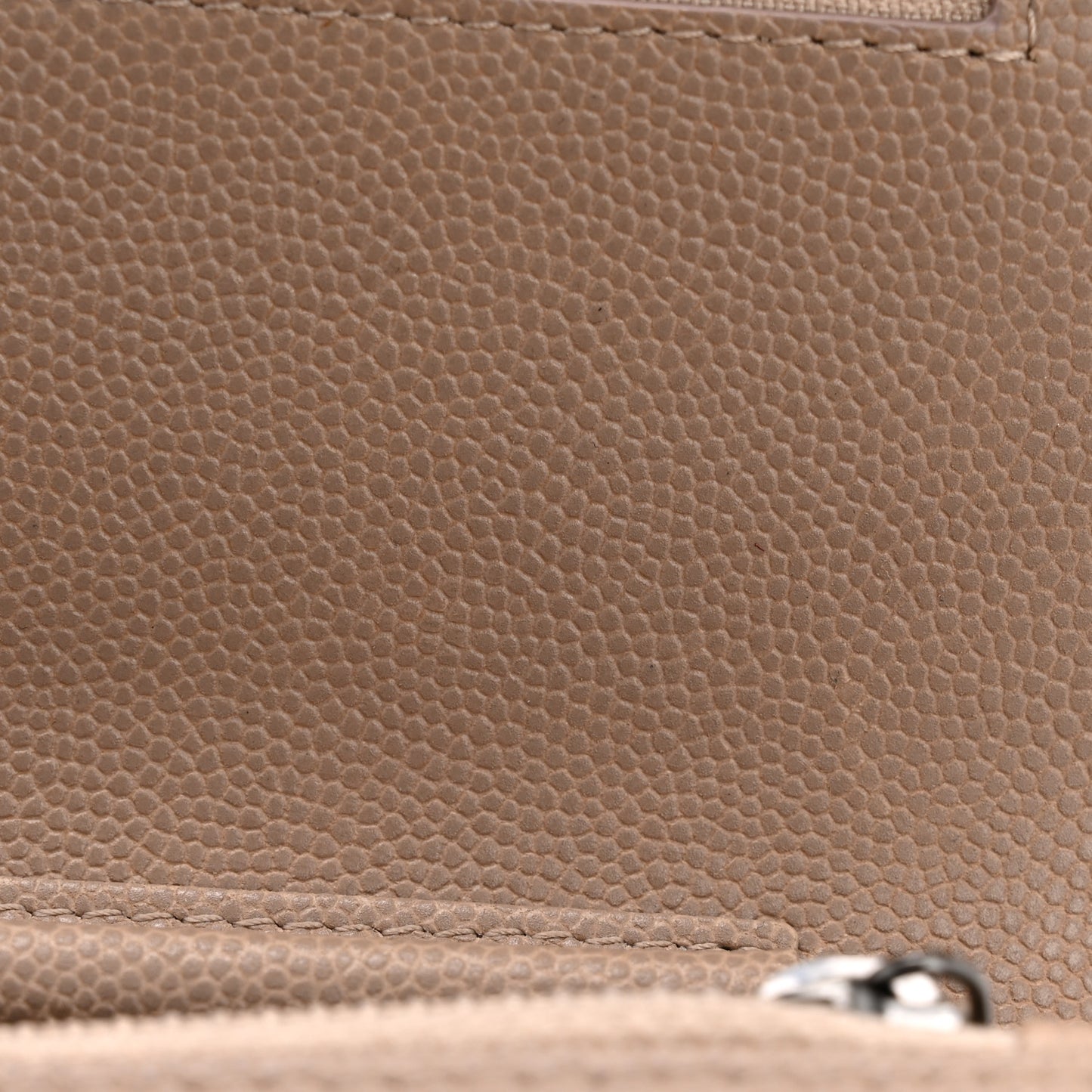 Caviar Quilted Wallet on Chain WOC Beige