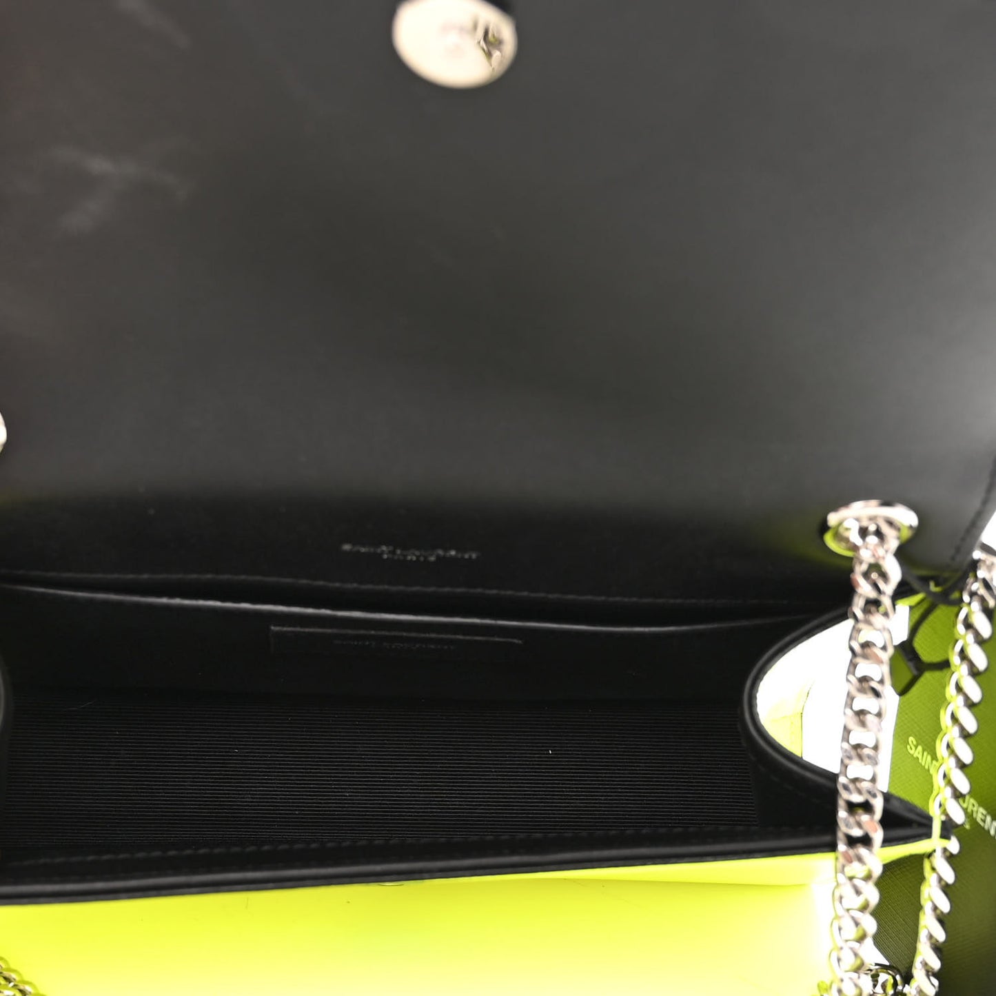 Patent Grain de Poudre Small Monogram Kate Satchel Neon Yellow