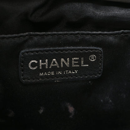 Chanel Vinyl Diamond Kiss Lock Clutch Black 6 of 14