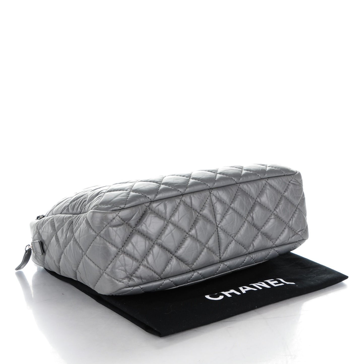 Aged Calfskin Quilted Large Reissue Camera Case Grey
