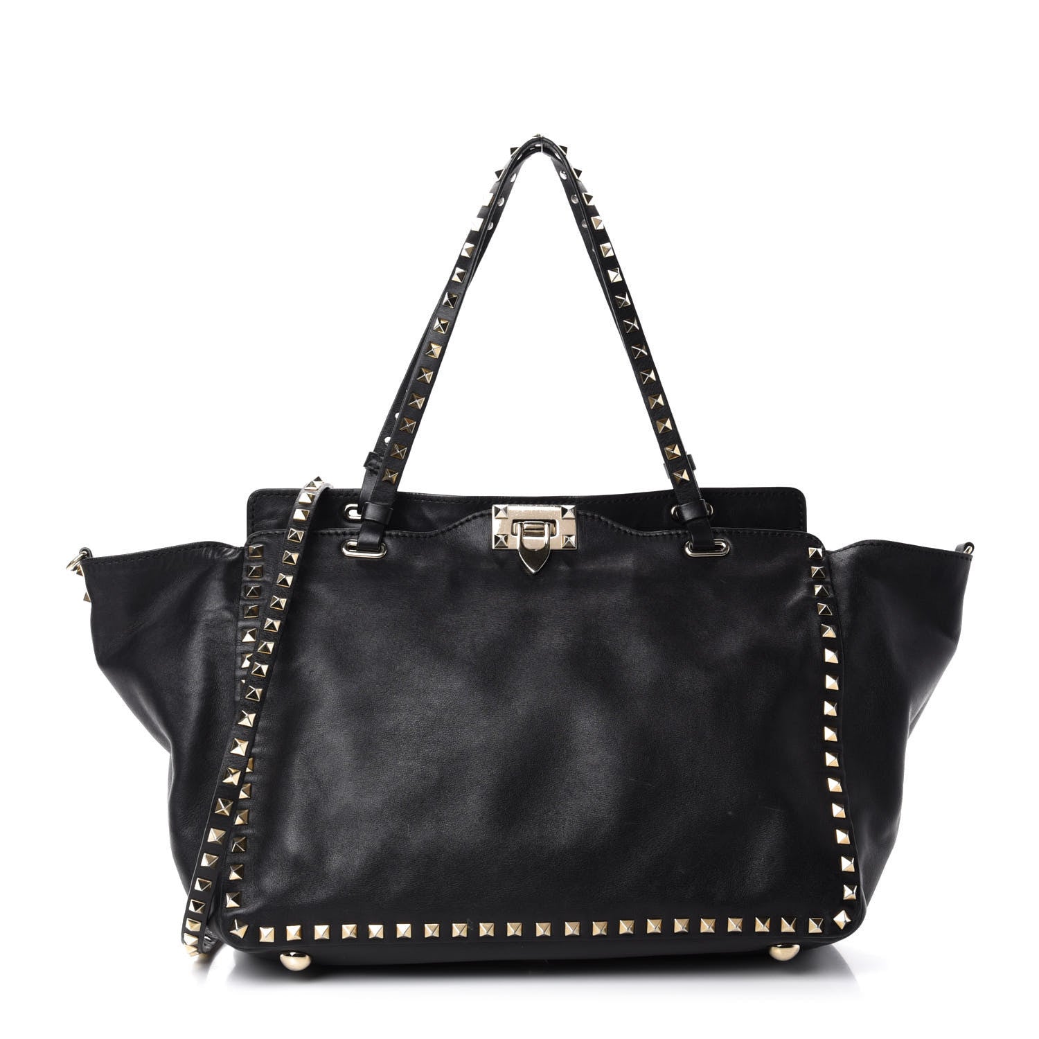 Valentino Garavani Vitello Medium Rockstud Tote Black 1 of 14