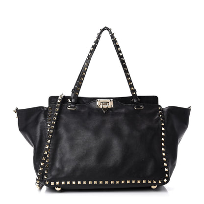 Valentino Garavani Vitello Medium Rockstud Tote Black 1 of 14