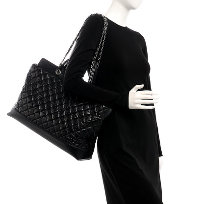 Chanel Aged Calfskin Quilted Be CC Tote Black 3 of 19