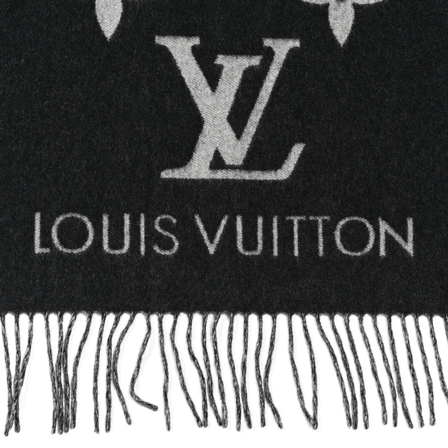 Cashmere Monogram Reykjavik Scarf Black