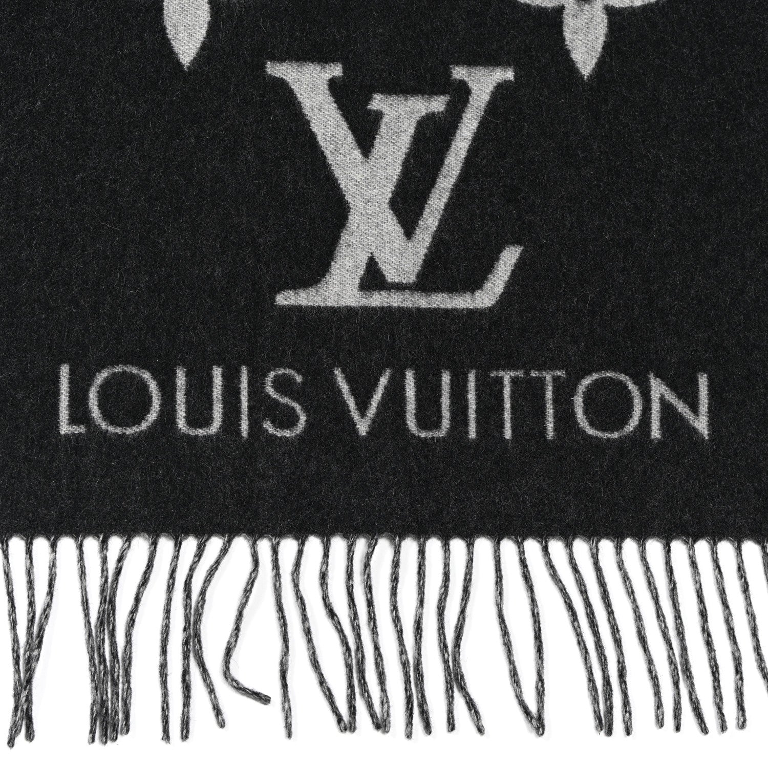Louis Vuitton Cashmere Monogram Reykjavik Scarf Black 3 of 5