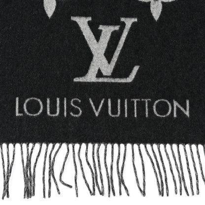 Louis Vuitton Cashmere Monogram Reykjavik Scarf Black 3 of 5