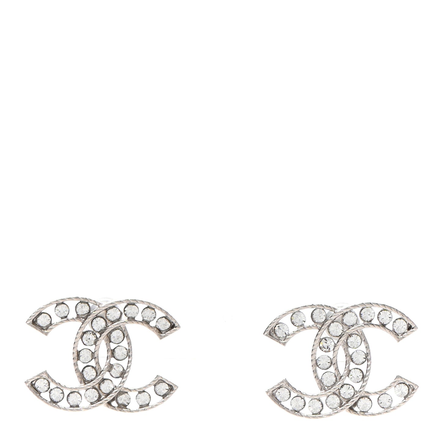 Crystal CC Earrings Silver