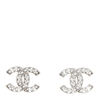 Chanel Crystal CC Earrings Silver 1 of 4