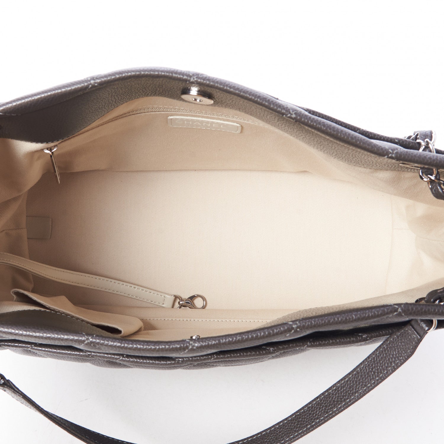 Chanel Caviar Quilted Timeless CC Soft Tote Dark Grey 4 of 9