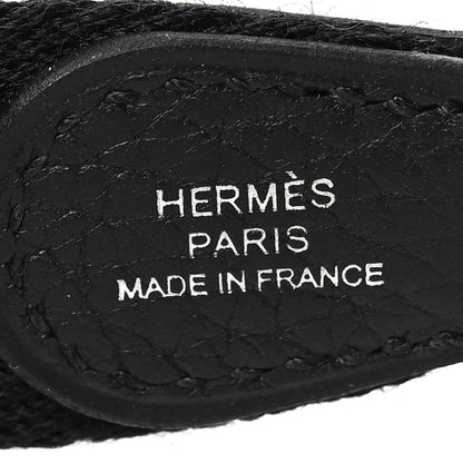 Hermes Toile Taurillon Clemence Shoulder Strap Black 4 of 4