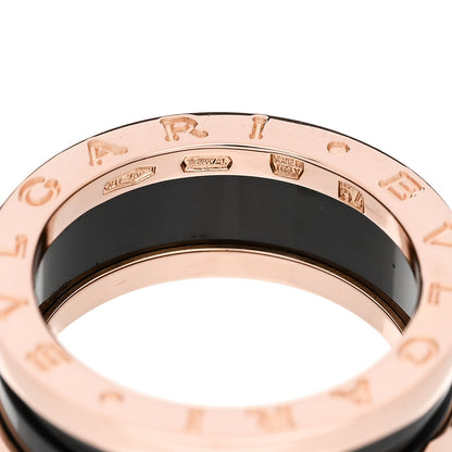 Bulgari 18K Rose Gold Black Ceramic B.Zero1 Two-Band Ring 54 7 4 of 6