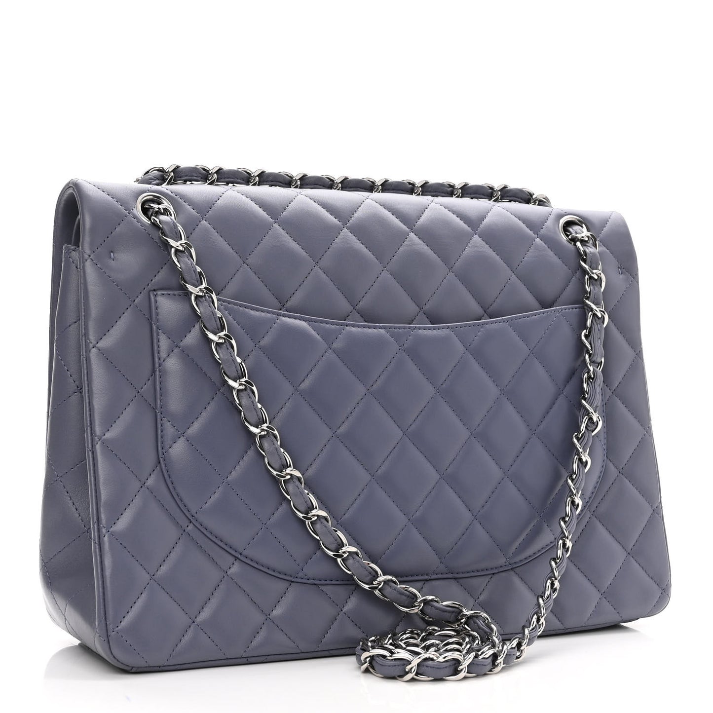 Lambskin Quilted Maxi Double Flap Purple