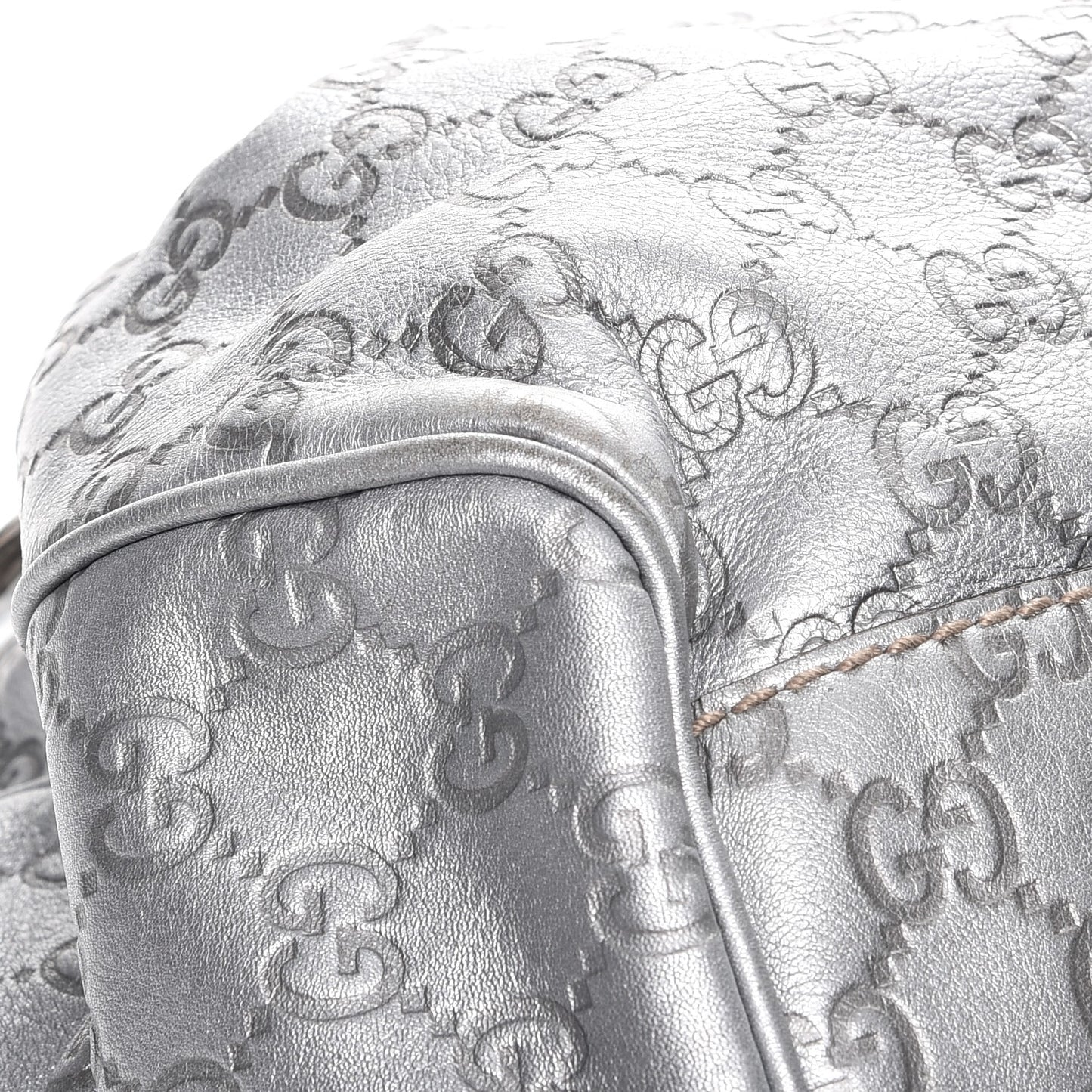 Guccissima Medium Sukey Tote Silver