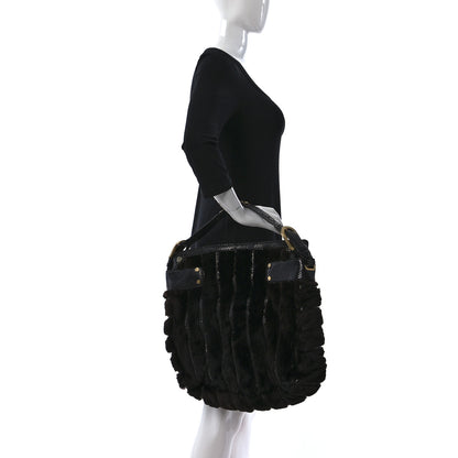 Jimmy Choo Mink Fur Snakeskin Hobo Brown 2 of 13