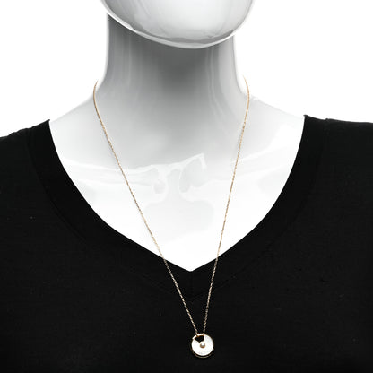 Cartier 18K Yellow Gold Diamond Mother of Pearl SM Amulette de Cartier Pendant Necklace 2 of 5