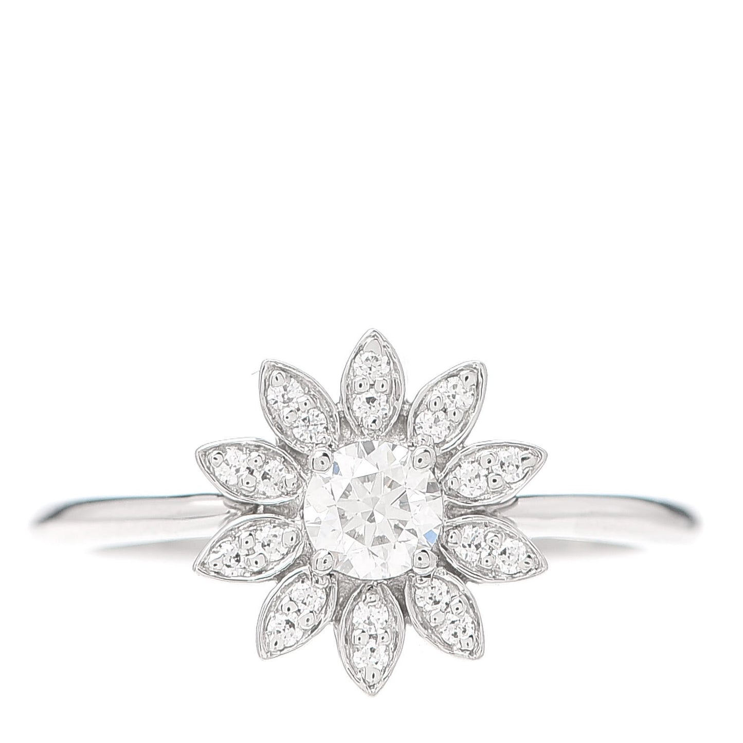 Platinum Diamond Enchant Garden Flower Ring 48 4.5