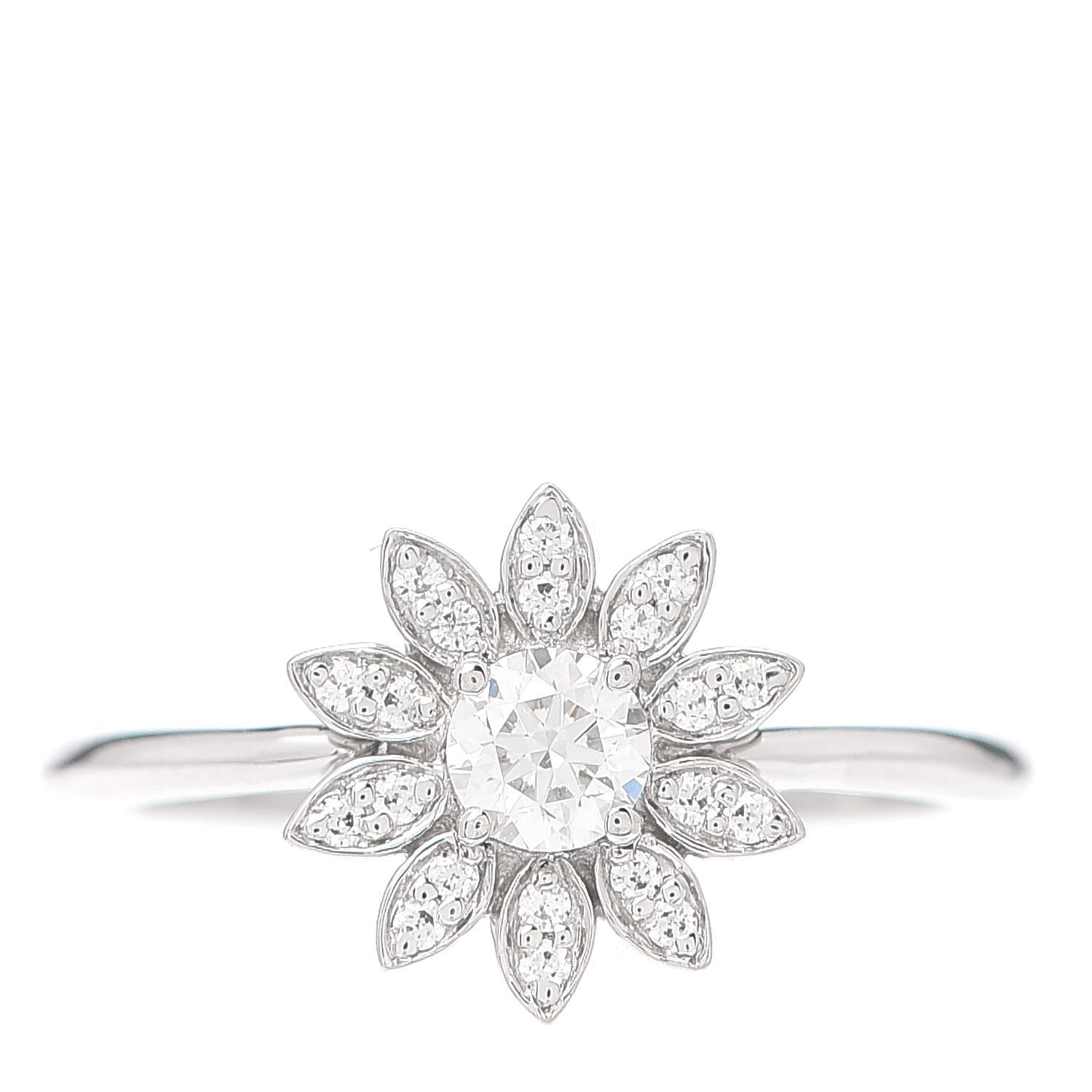 Tiffany Platinum Diamond Enchant Garden Flower Ring 48 4.5 1 of 6
