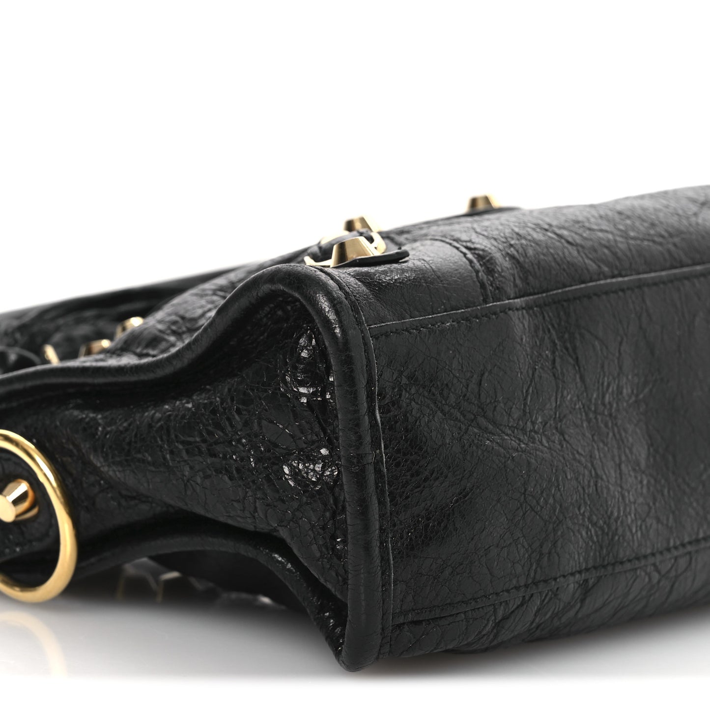 Agneau Classic Gold Hardware Mini City Black