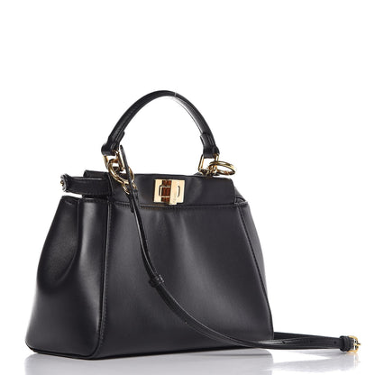 Fendi Nappa Mini Peekaboo Iconic Satchel Black 3 of 10