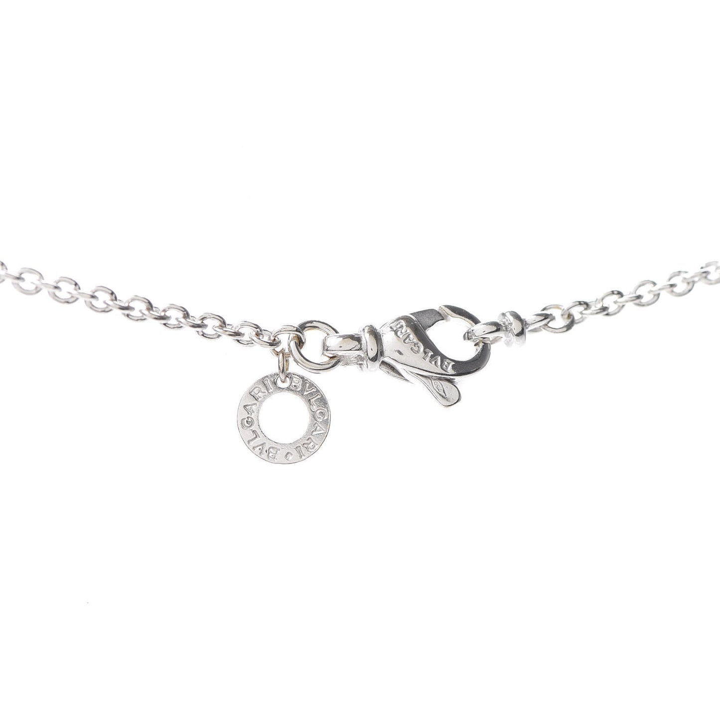 18K White Gold Black Enamel B.Zero1 Pendant Necklace