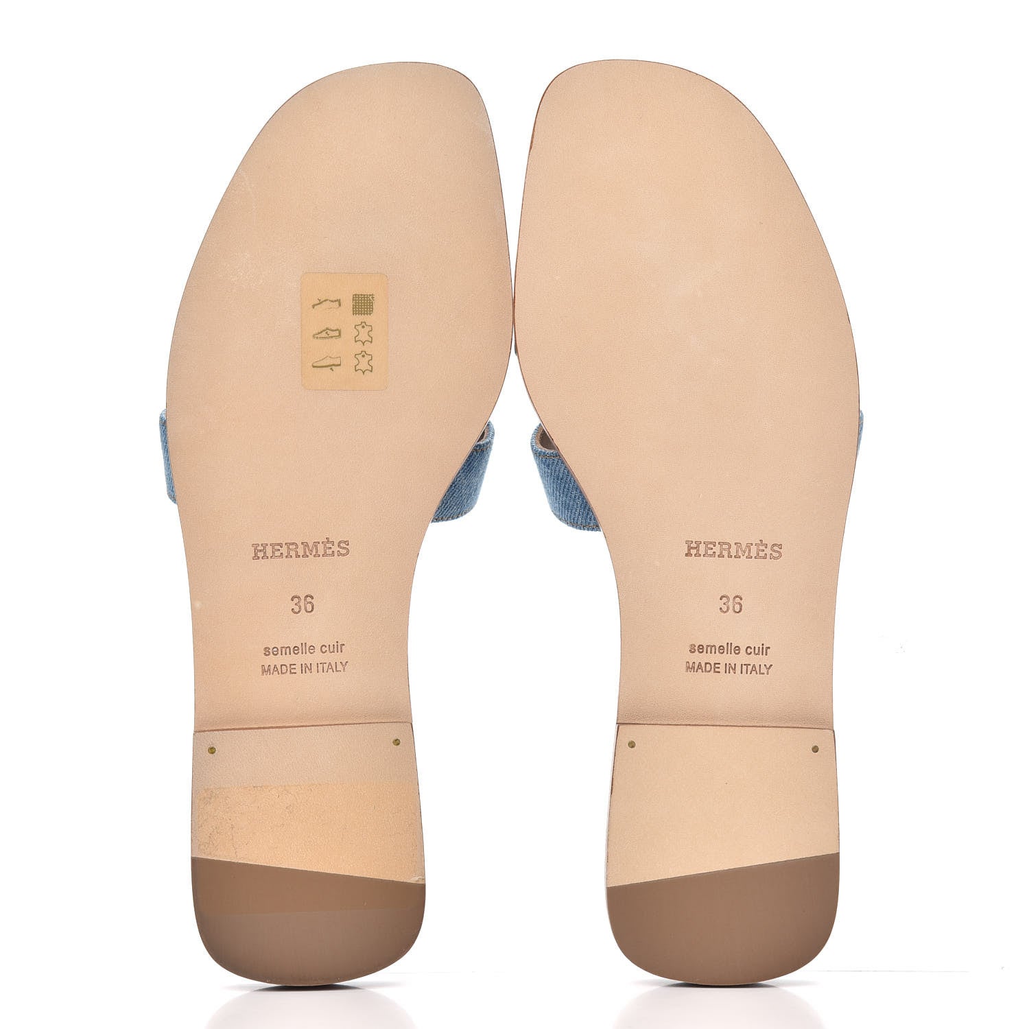 Hermes Denim Canvas Oran Sandals 36 Bleu Clair 5 of 9